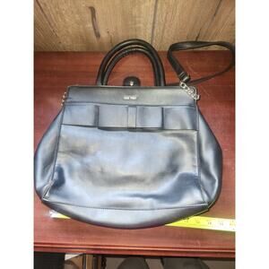 Nine West Black Bow Handbag Convertible Crossbody Strap Purse